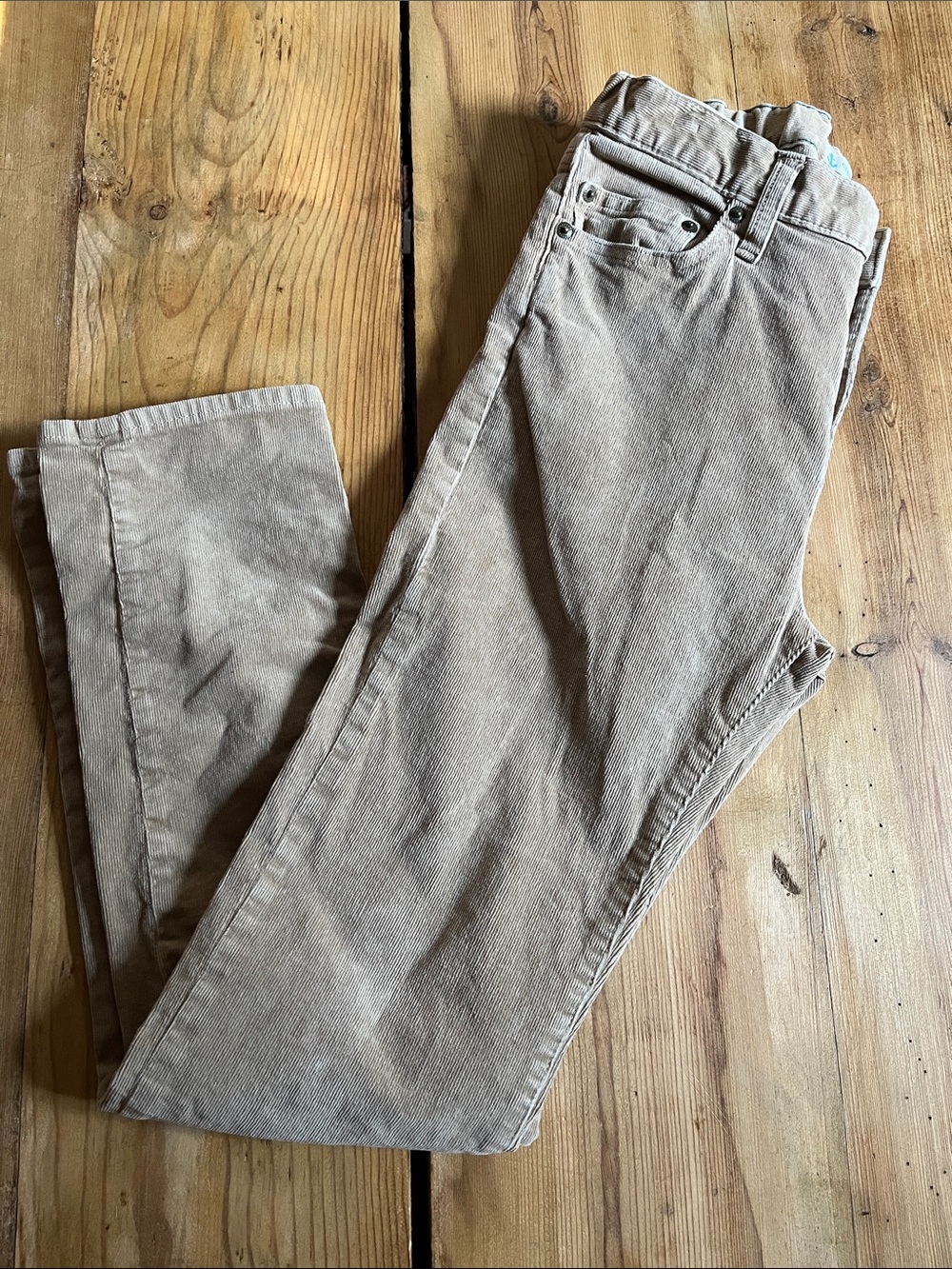 CREWCUTS 14 Tan Corduroy Stretch Pants Adjustable Waistband Slim